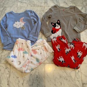 🌸HP🌺Girls Carter’s Fleece PJ Bundle of 2 EUC